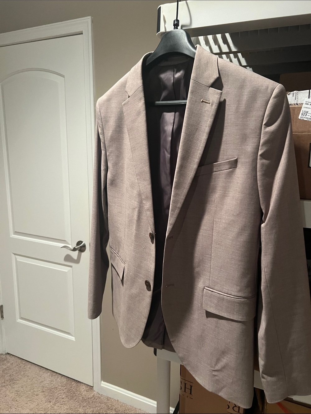 H&M Men's Light Taupe Blazer - Single-Breasted Sport Coat